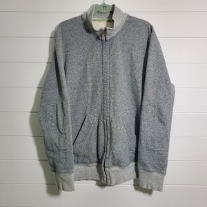 Eddie Bauer Men's‎ Gray Sherpa Fleece Lined Zip-up Sweater. Size: TXL